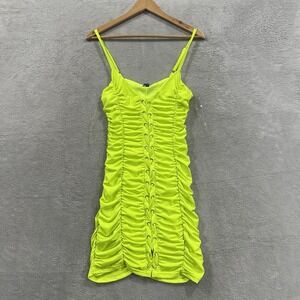 neon lime ruched front strappy bodycon dress Fashionova | Dresses | Fashionova Green Sequin Mini HTA Zara Women's Flat Split Color:Solid Navy washing and air